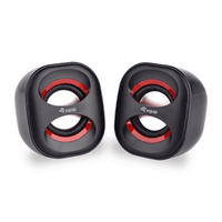 Miniatura 1 de ALTAVOCES 2.0 EQUIP LIFE MINI  6W RMS COLOR NEGRO Y ROJO JACK 3.5" ALIMETANCION USB