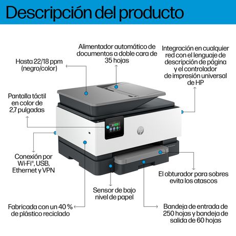 HP OfficeJet Pro Multifunción A4Wifi Thermal Inkjet Dúplex Impresora multifunción HP OfficeJet Pro 9120b, Color, Impresora para Home y Home Office, Im - Imagen 10 de 19 HP OfficeJet Pro Multifunción A4Wifi Thermal Inkjet Dúplex Impresora multifunción HP OfficeJet Pro 9120b, Color, Impresora para Home y Home Office, Im - Imagen 10 de 19