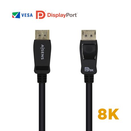 AISENS - CABLE DISPLAYPORT CERTIFICADO V1.4 8K@60HZ, DP/M-DP/M, NEGRO, - Imagen 3 de 6 AISENS - CABLE DISPLAYPORT CERTIFICADO V1.4 8K@60HZ, DP/M-DP/M, NEGRO, - Imagen 3 de 6