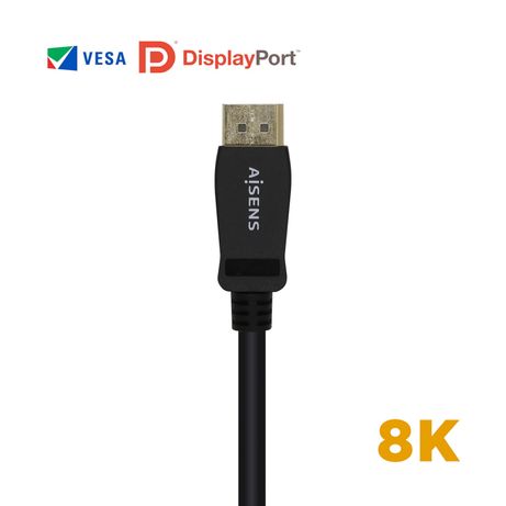 AISENS - CABLE DISPLAYPORT CERTIFICADO V1.4 8K@60HZ, DP/M-DP/M, NEGRO, - Imagen 4 de 6 AISENS - CABLE DISPLAYPORT CERTIFICADO V1.4 8K@60HZ, DP/M-DP/M, NEGRO, - Imagen 4 de 6