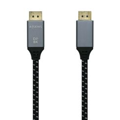 Aisens Cable Displayport V1.4 8k 60hz macho a macho 1m gris negro
