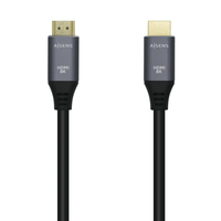 Miniatura 1 de AISENS Cable HDMI V2.1 Ultra Alta Velocidad / HEC 8k@60Hz 48Gbps, A/M-A/M, 0,5 m Gris/Negro