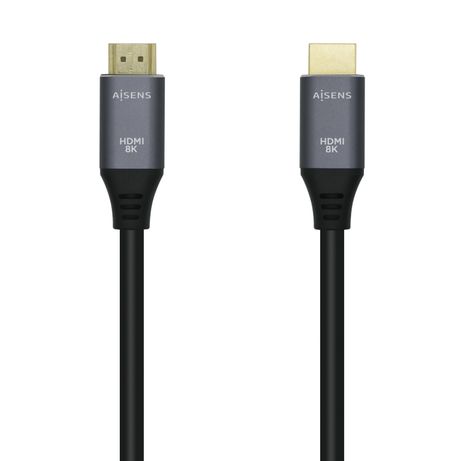 AISENS Cable HDMI V2.1 Ultra Alta Velocidad / HEC 8k@60Hz 48Gbps, A/M-A/M, 0,5 m Gris/Negro - Imagen 2 de 6 AISENS Cable HDMI V2.1 Ultra Alta Velocidad / HEC 8k@60Hz 48Gbps, A/M-A/M, 0,5 m Gris/Negro - Imagen 2 de 6