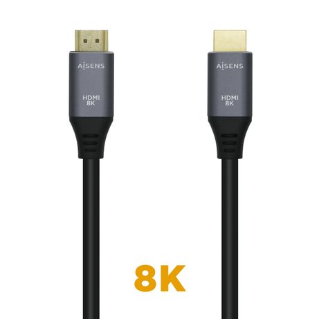 AISENS Cable HDMI V2.1 Ultra Alta Velocidad / HEC 8k@60Hz 48Gbps, A/M-A/M, 0,5 m Gris/Negro - Imagen 3 de 6 AISENS Cable HDMI V2.1 Ultra Alta Velocidad / HEC 8k@60Hz 48Gbps, A/M-A/M, 0,5 m Gris/Negro - Imagen 3 de 6