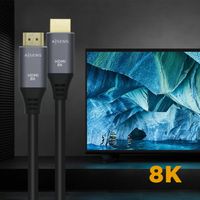 Miniatura 6 de AISENS Cable HDMI V2.1 Ultra Alta Velocidad / HEC 8k@60Hz 48Gbps, A/M-A/M, 0,5 m Gris/Negro