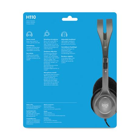 AURICULARES + MICRO LOGITECH STEREO HEADSET H110 - Imagen 9 de 9 AURICULARES + MICRO LOGITECH STEREO HEADSET H110 - Imagen 9 de 9