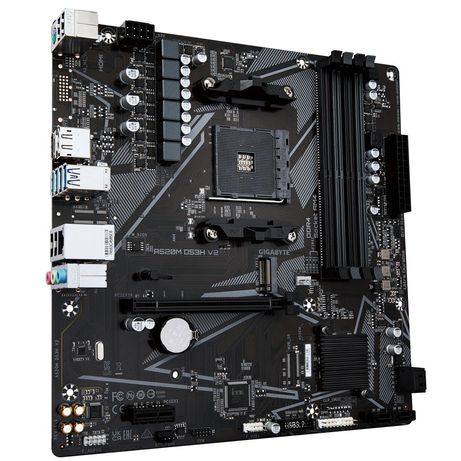 GIGABYTE AMD Placa base A520M DS3H V2 - Soporta CPUs AMD Ryzen serie 5000 AM4, hasta 4733 MHz DDR4 (OC), PCIe 3.0 x16, LAN GbE, USB 3.2 Gen 1 Socket - Imagen 3 de 5 GIGABYTE AMD Placa base A520M DS3H V2 - Soporta CPUs AMD Ryzen serie 5000 AM4, hasta 4733 MHz DDR4 (OC), PCIe 3.0 x16, LAN GbE, USB 3.2 Gen 1 Socket - Imagen 3 de 5