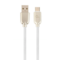 Miniatura 1 de CABLE DE CARGA Y DATOS GEMBIRD USB TIPO C DE CAUCHO PREMIUM, 2M, BLANCO