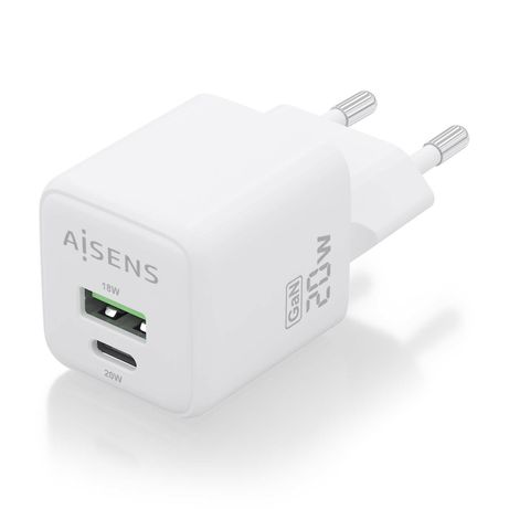 CARGADOR AISENS GAN 20W 1XUSB-C PD3.0 QC4.0 1XUSB-A QC3.0 BLANCO - Imagen 3 de 7 CARGADOR AISENS GAN 20W 1XUSB-C PD3.0 QC4.0 1XUSB-A QC3.0 BLANCO - Imagen 3 de 7