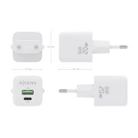 Miniatura 5 de CARGADOR AISENS GAN 20W 1XUSB-C PD3.0 QC4.0 1XUSB-A QC3.0 BLANCO