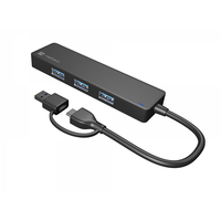Miniatura 1 de HUB NATEC MAYFLY USB-C 3.0 4 PUERTOS + ADAPTADOR USB-A