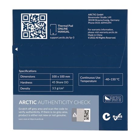 ALMOHADILLA PASTA TERMICA ARCTIC 100X100X1,5MM AZUL - Imagen 6 de 6 ALMOHADILLA PASTA TERMICA ARCTIC 100X100X1,5MM AZUL - Imagen 6 de 6