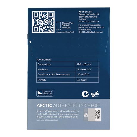 ALMOHADILLA PASTA TERMICA ARCTIC 120X20X0,5MM AZUL PACK DE 4 - Imagen 7 de 7 ALMOHADILLA PASTA TERMICA ARCTIC 120X20X0,5MM AZUL PACK DE 4 - Imagen 7 de 7