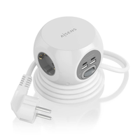 Miniatura 1 de AISENS Regleta de Enchufes Sobremesa Multifuncion con 3 Tomas   2xUSB C  2xUSB A  1 4M  Blanco