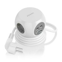 Miniatura 2 de AISENS Regleta de Enchufes Sobremesa Multifuncion con 3 Tomas   2xUSB C  2xUSB A  1 4M  Blanco