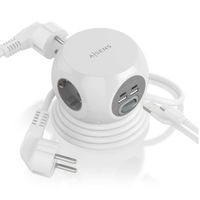 Miniatura 4 de AISENS Regleta de Enchufes Sobremesa Multifuncion con 3 Tomas   2xUSB C  2xUSB A  1 4M  Blanco