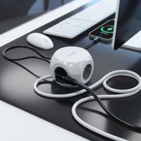 Miniatura 6 de AISENS Regleta de Enchufes Sobremesa Multifuncion con 3 Tomas   2xUSB C  2xUSB A  1 4M  Blanco
