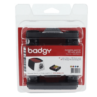Miniatura 1 de PACK 100 TARJETAS + CONSUMIBLES DE IMPRESION COLOR PARA 100 IMPRESIONES BADGY CBGP0001C