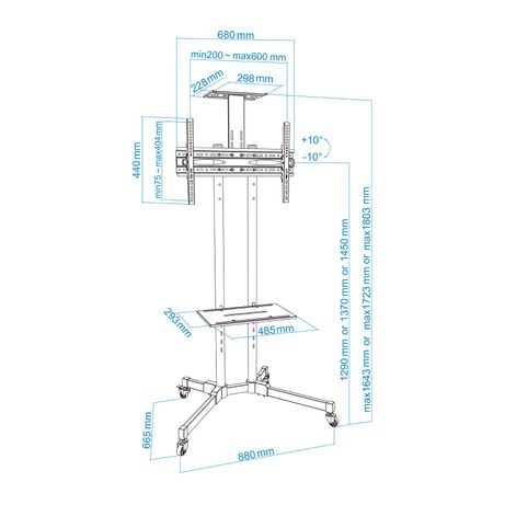 Tooq Soporte TV Suelo Ruedas FS1470M-B 37-70 - Imagen 15 de 15 Tooq Soporte TV Suelo Ruedas FS1470M-B 37-70 - Imagen 15 de 15