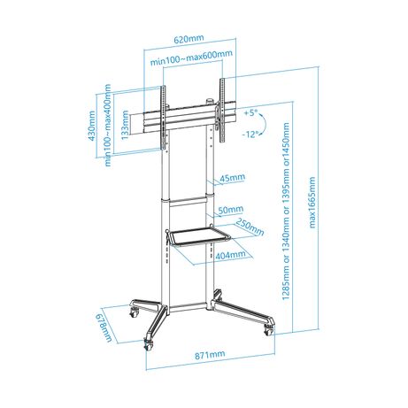 Tooq FS1170M-B Soporte suelo ruedas Ramsés 37-70 - Imagen 7 de 9 Tooq FS1170M-B Soporte suelo ruedas Ramsés 37-70 - Imagen 7 de 9