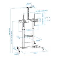 Miniatura 6 de Tooq FS20400M-B Soporte suelo 60-100 regulable