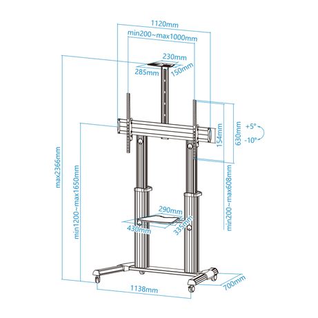 Tooq FS20300M-B Soporte suelo 60-100 aluminio co - Imagen 5 de 10 Tooq FS20300M-B Soporte suelo 60-100 aluminio co - Imagen 5 de 10