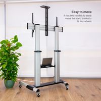 Miniatura 8 de Tooq FS20300M-B Soporte suelo 60-100 aluminio co