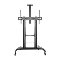 Miniatura 1 de AISENS SOPORTE DE SUELO RUEDAS MANIVELA BANDEJA DVD CÇ±MARA MONITOR 100KG 60-100