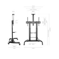 Miniatura 6 de AISENS SOPORTE DE SUELO RUEDAS MANIVELA BANDEJA DVD CÇ±MARA MONITOR 100KG 60-100