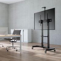 Miniatura 7 de AISENS SOPORTE DE SUELO RUEDAS MANIVELA BANDEJA DVD CÇ±MARA MONITOR 100KG 60-100