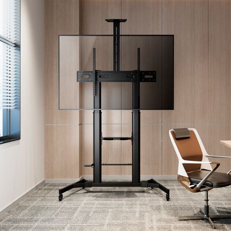 AISENS Soporte de Suelo ECO con Ruedas y Manivela, Bandeja para DVD y Soporte de Cámara para Monitor/TV 100Kg de 60-100, Negro - Imagen 6 de 7 AISENS Soporte de Suelo ECO con Ruedas y Manivela, Bandeja para DVD y Soporte de Cámara para Monitor/TV 100Kg de 60-100, Negro - Imagen 6 de 7