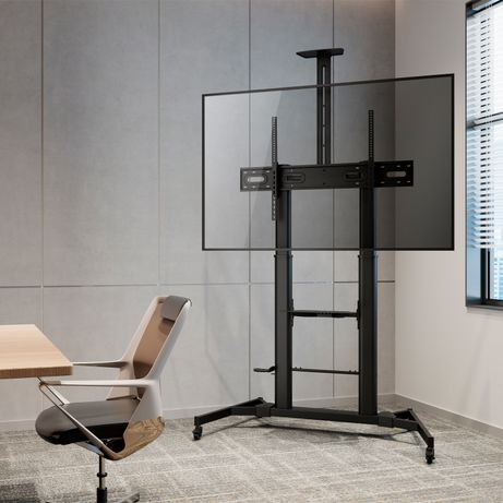 AISENS Soporte de Suelo ECO con Ruedas y Manivela, Bandeja para DVD y Soporte de Cámara para Monitor/TV 100Kg de 60-100, Negro - Imagen 7 de 7 AISENS Soporte de Suelo ECO con Ruedas y Manivela, Bandeja para DVD y Soporte de Cámara para Monitor/TV 100Kg de 60-100, Negro - Imagen 7 de 7