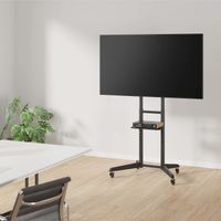 Miniatura 5 de AISENS Soporte de Suelo ECO con Rueda  Bandeja para DVD para Monitor TV 50Kg de 37 70  Negro