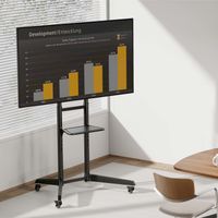 Miniatura 6 de AISENS Soporte de Suelo ECO con Rueda  Bandeja para DVD para Monitor TV 50Kg de 37 70  Negro