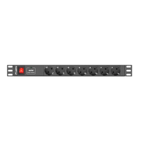 Miniatura 1 de REGLETA LANBERG 1U 10A 7X SCHUKO RACK 19" 2M NEGRO C14