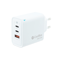 Miniatura 1 de CARGADOR USB PARED COOLBOX GAN 65W USB-C/USB-C/USB-A QC3.0 BLANCO