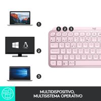 Miniatura 8 de TECLADO LOGITECH BLUETOOTH MX KEYS MINI ILUMINADO COMPACTO RECARGABLE USB-C COLOR ROSA 920-010813
