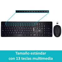 Miniatura 5 de TECLADO INALAMBRICO + RATON OPTICO EWENT EW3256 2,4GHZ NEGRO