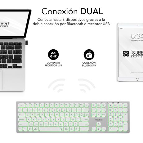 TECLADO BLUETOOTH/2.4G MASTER ILUMINADO EXT P/B - Imagen 4 de 10 TECLADO BLUETOOTH/2.4G MASTER ILUMINADO EXT P/B - Imagen 4 de 10