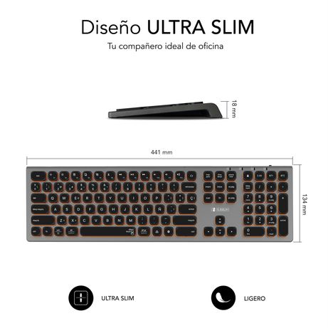 TECLADO BLUETOOTH/2.4G MASTER ILUMINADO EXT G/N - Imagen 6 de 10 TECLADO BLUETOOTH/2.4G MASTER ILUMINADO EXT G/N - Imagen 6 de 10