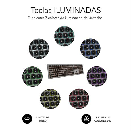 TECLADO BLUETOOTH/2.4G MASTER ILUMINADO EXT G/N - Imagen 9 de 10 TECLADO BLUETOOTH/2.4G MASTER ILUMINADO EXT G/N - Imagen 9 de 10