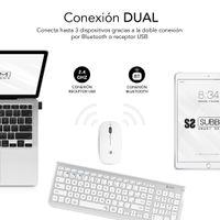 Miniatura 4 de TECLADO CON RATON BLUETOOTH 2.4G PLATA/BLANCO