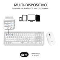 Miniatura 5 de TECLADO CON RATON BLUETOOTH 2.4G PLATA/BLANCO