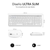 Miniatura 6 de TECLADO CON RATON BLUETOOTH 2.4G PLATA/BLANCO