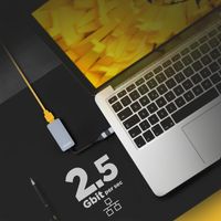 Miniatura 7 de AISENS Conversor USB3.2 Gen1 USB-A+USB-C a Ethernet 2.5G 10/100/1000/2500 Mbps, Gris, 15cm