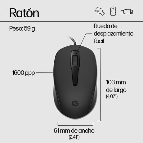 HP 150 WIRED MOUSE/KB COMBO - Imagen 4 de 8 HP 150 WIRED MOUSE/KB COMBO - Imagen 4 de 8
