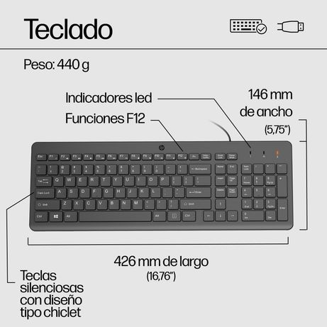 HP 150 WIRED MOUSE/KB COMBO - Imagen 7 de 8 HP 150 WIRED MOUSE/KB COMBO - Imagen 7 de 8