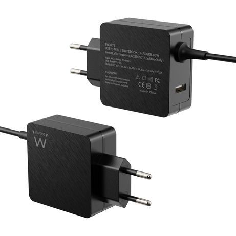 CARGADOR DE PARED EWENT EW3979 USB-C CON DP 45W + PUERTO USB-A - Imagen 3 de 4 CARGADOR DE PARED EWENT EW3979 USB-C CON DP 45W + PUERTO USB-A - Imagen 3 de 4
