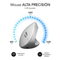 Miniatura 4 de RATON SUBBLIM VERTICAL ERGO DUAL BATERIA BLANCO