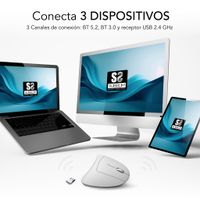 Miniatura 7 de RATON SUBBLIM VERTICAL ERGO DUAL BATERIA BLANCO